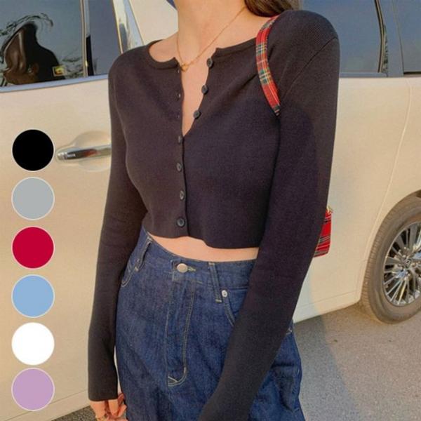 크롭 가디건 신축성원단 청순 섹쉬 트렌디 숏가디건