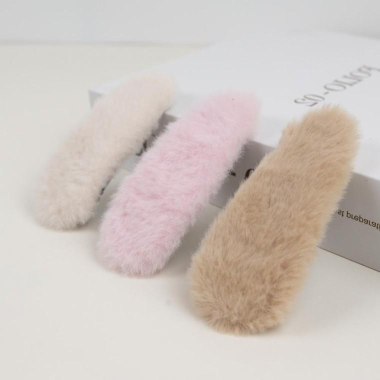 겨울머리핀 벨벳 3종세트 똑딱핀 3개 옆머리 헤어핀 헤어 세트 겨울머리핀