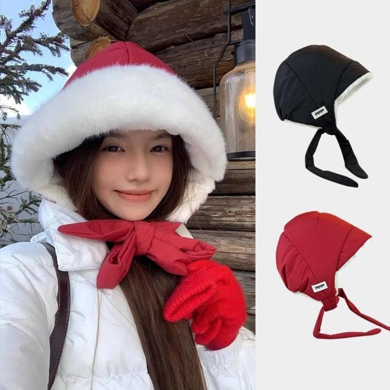 커치프 패딩 여자 털 후드 모자 바라클라바 귀달이 방한 페이크 겨울 퍼