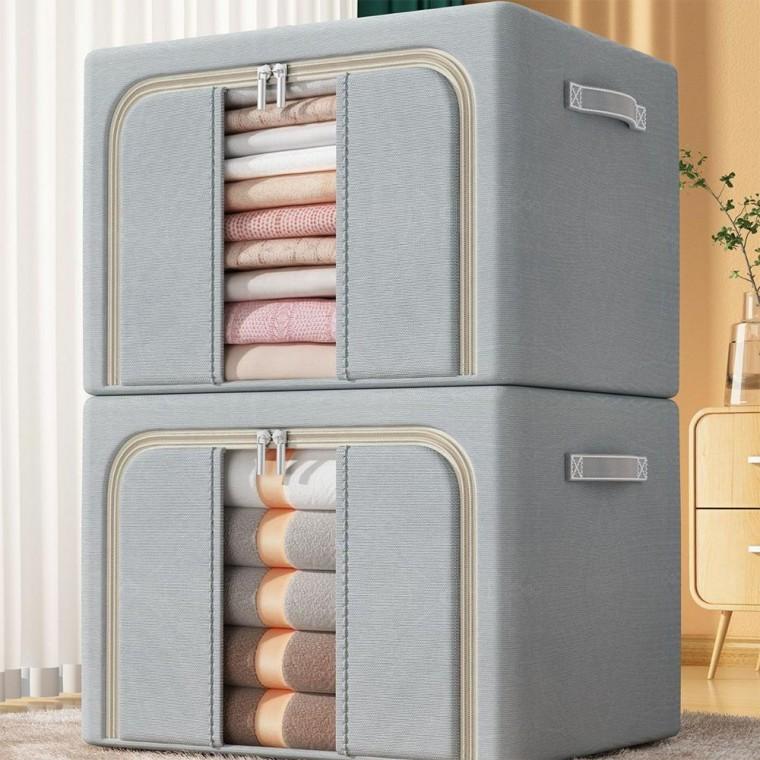 와이어 접이식 이불 겨울옷 보관함 66L 정리함 의류 정리 겨울옷 접이식