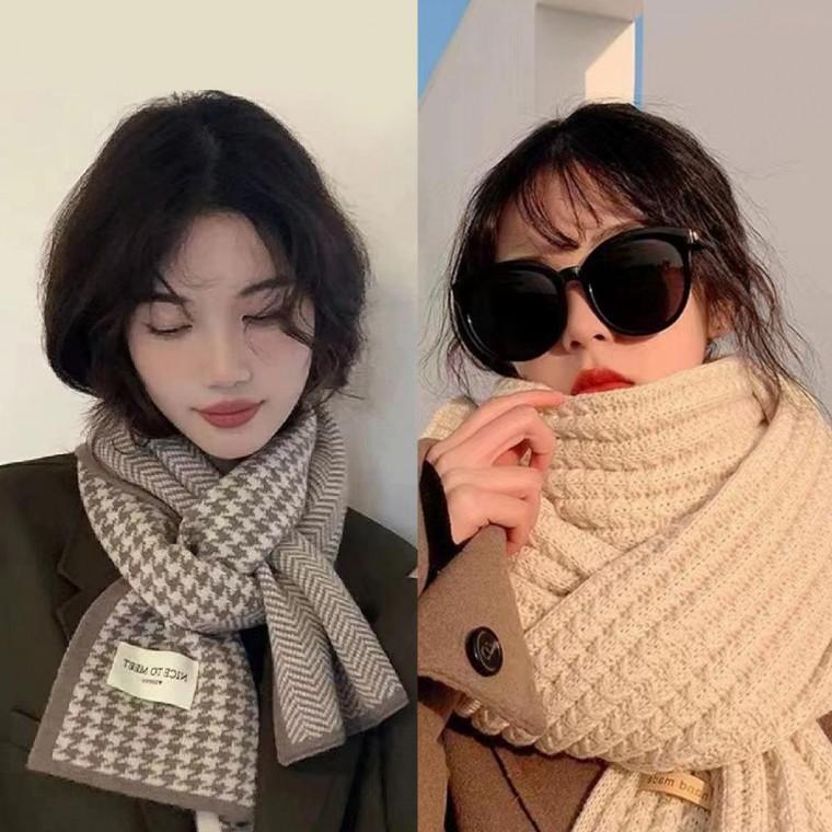 컬러 겨울 베이직 머플러 무지 니트 목도리 울 체크 패션잡화 체크 겨울