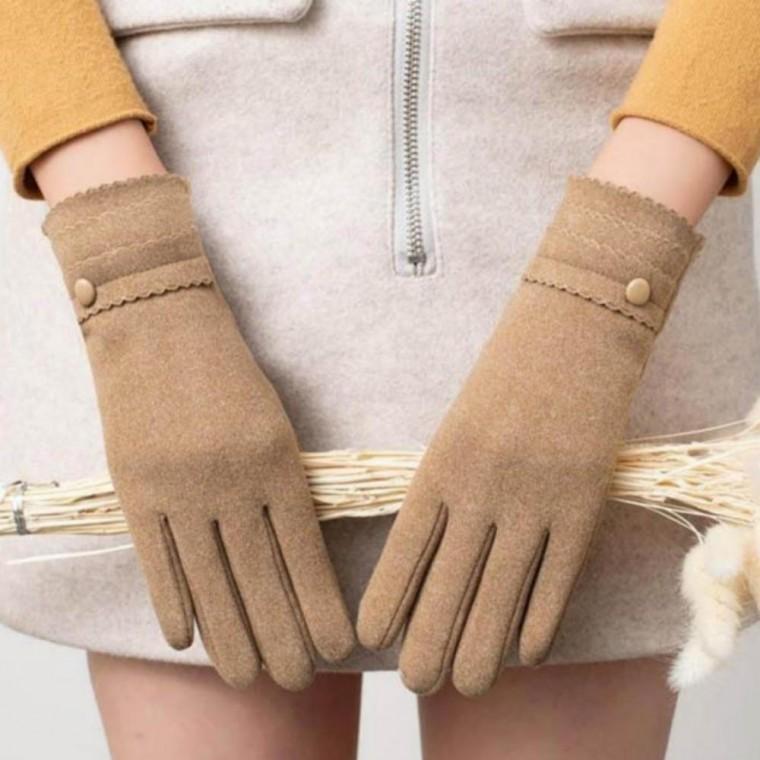 앙고라 여성 무늬 장갑 물결 터치 겨울 디자인 스마트 장갑 잡화