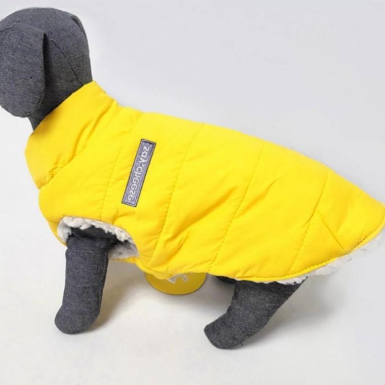 세이치즈 채널펫 강아지 털조끼 패딩(옐로우) 겨울옷 의류 애완견옷 겨울