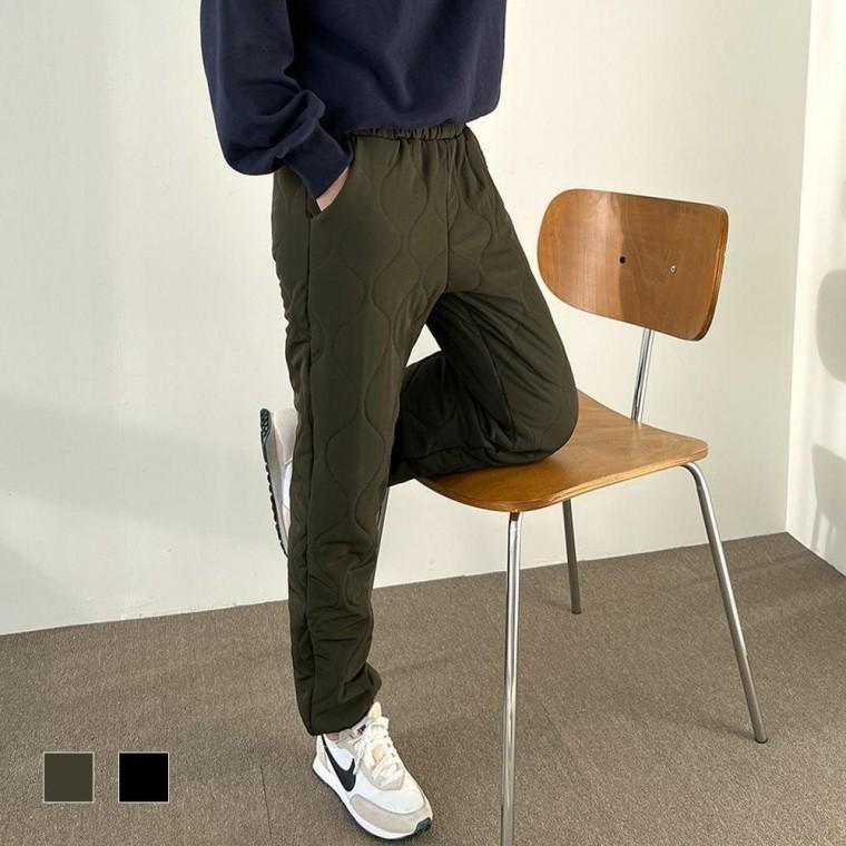 퀼팅 여자 여성 편한 따뜻한 조거 겨울 패딩 바지 바지 의류 따뜻한바지 면팬츠
