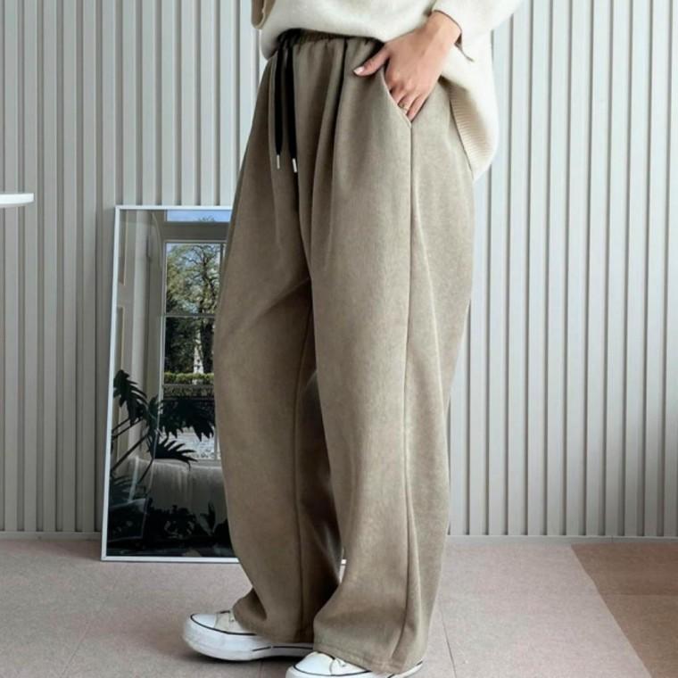 기모 코듀로이 팬츠 벌룬 바지 겨울 여자 캐주얼 밴딩 편안한바지 여성의류
