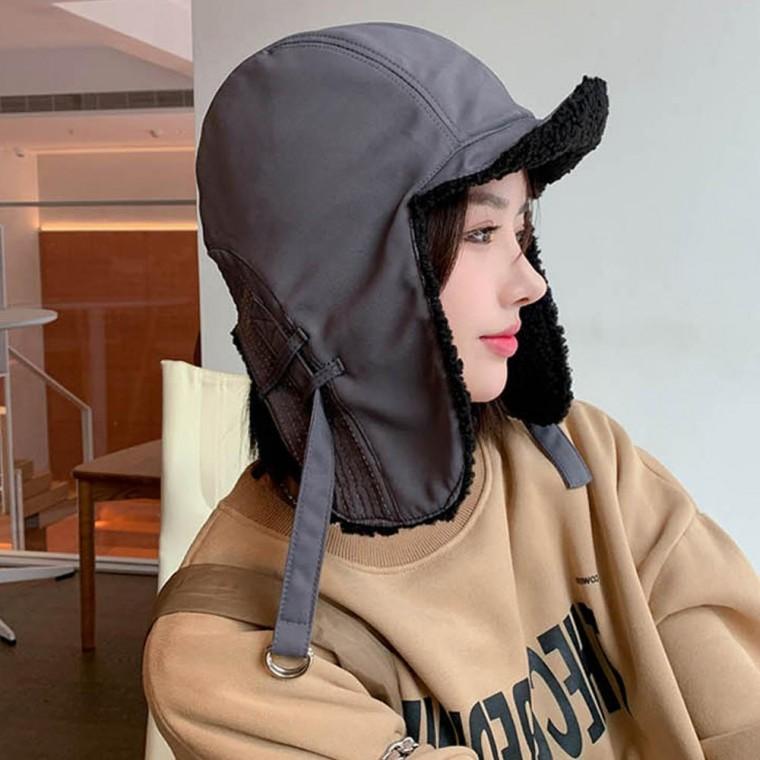 모자 귀도리 촉감 뽀글이 부드러운 안감 양털 패션 겨울 귀도리모자