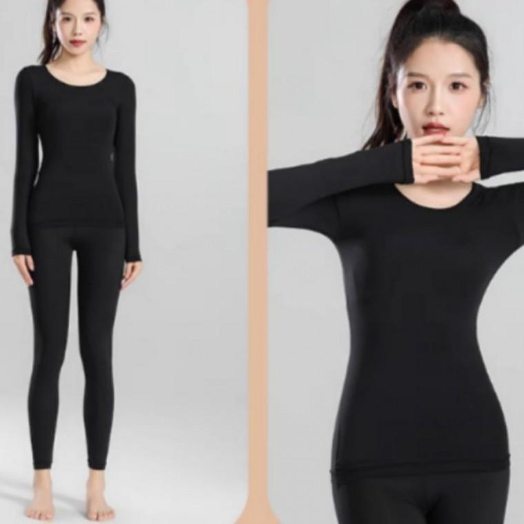 겨울 여성 밀착 내의 얇은 발열내복 세트 슬림핏 초경량 발열내복 내의
