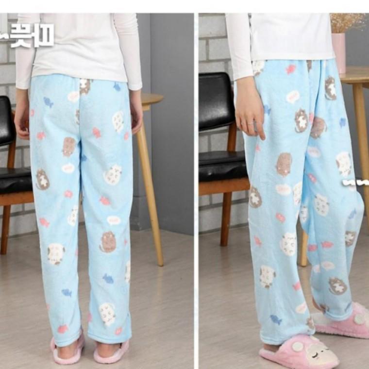 겨울 여성 블루캣 홈웨어 겨울수면잠옷 겨울실내복 홈웨어 면팬츠 잠옷 수면