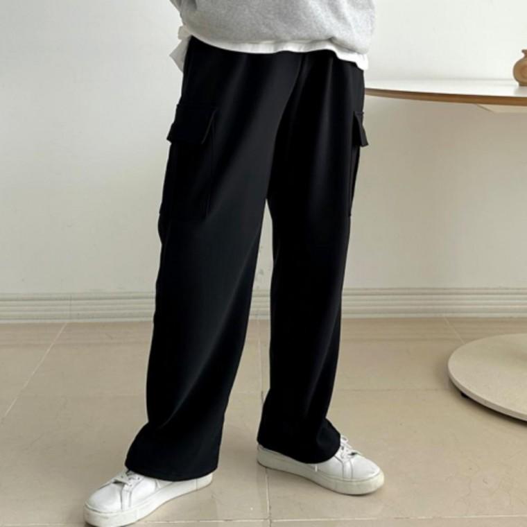 카고 남성 와이드 스웨이드 팬츠 바지 기모 겨울 일자 남성 캐주얼팬츠