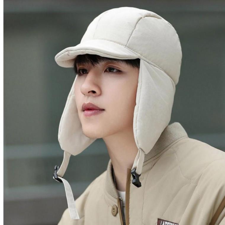 이중 패딩 남녀공용 겨울 융털 귀달이 보온 모자 캡 따뜻한 캡 모자 패션