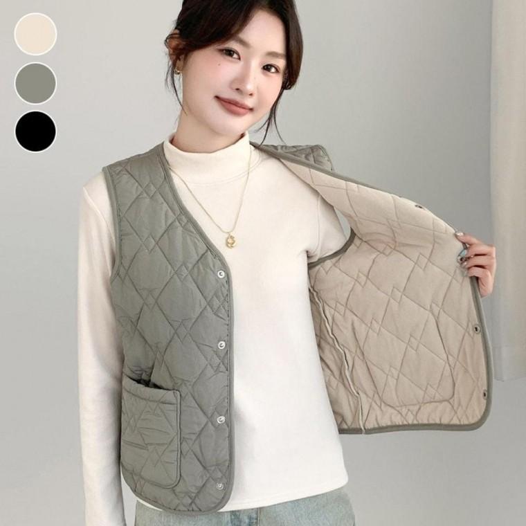 기모안감 여자 여성 패딩 조끼 베스트 이너 경량 따뜻한 따뜻한베스트 겨울 패딩