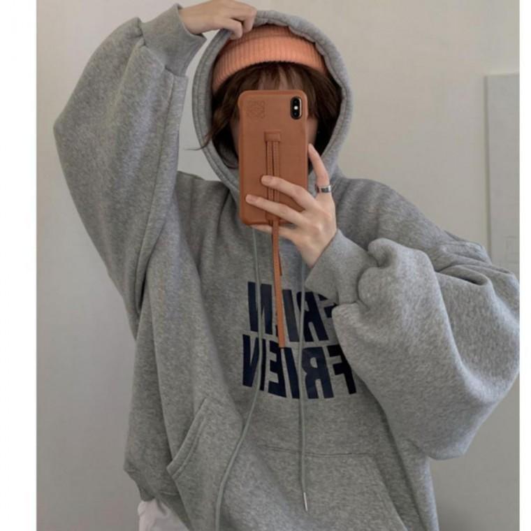 기모안감 여성 티셔츠 긴팔 겨울 후드 따뜻한 따뜻한 겨울 의류 기모 안감