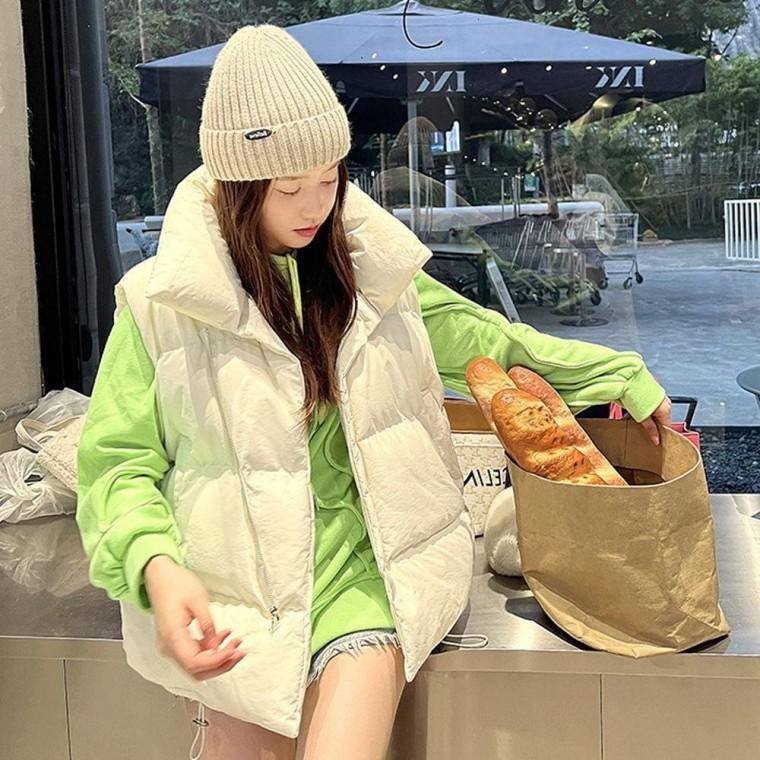 하이넥 여자 여성 아우터 베스트 겨울 따뜻한 패딩 조끼 기본베스트 패딩 아우터