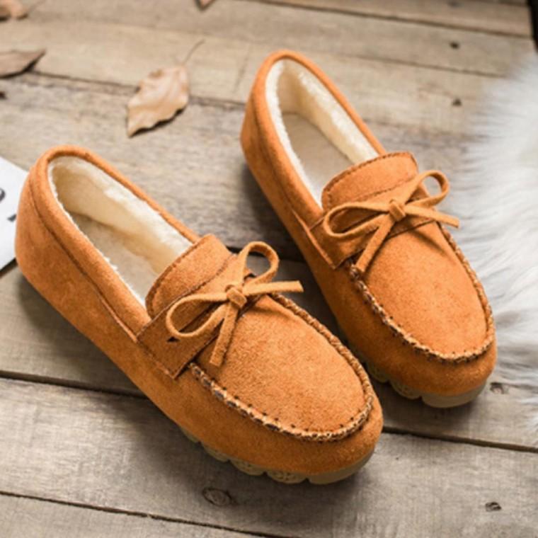 리본털모카신 로퍼 편안한 신발 여성 캐주얼 겨울 모카신 리본 털 추천