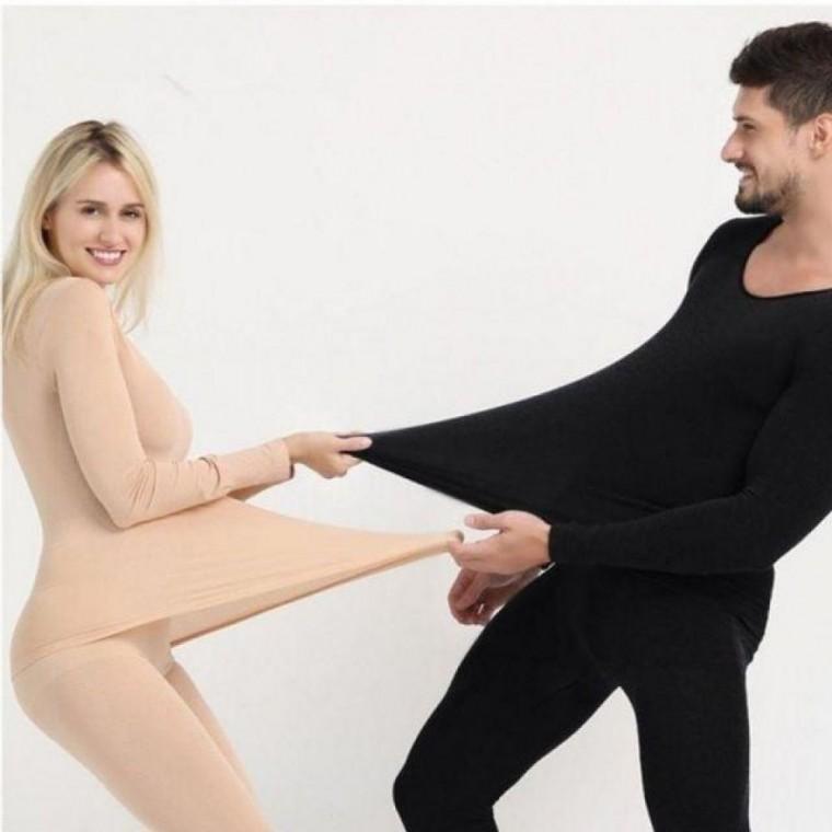 한파 남자 상의 여자 세트 겨울 경량 내의 하의 내복 상의 내복 세트