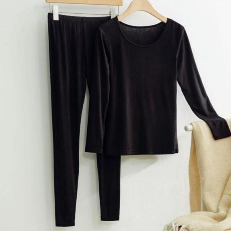 여성내복 트라이 세트 발열 내의 보온 겨울 보온내의 의 잠옷 겨울내 내복