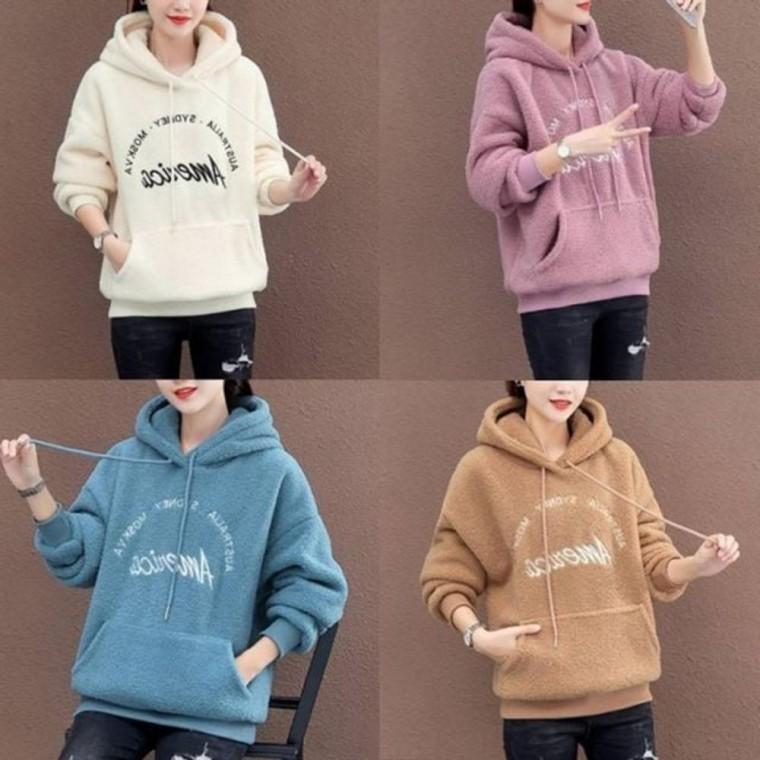 후드티 여성 양털 긴팔티 스포츠의류 후드 기모 여성 겨울 4컬러 오버핏
