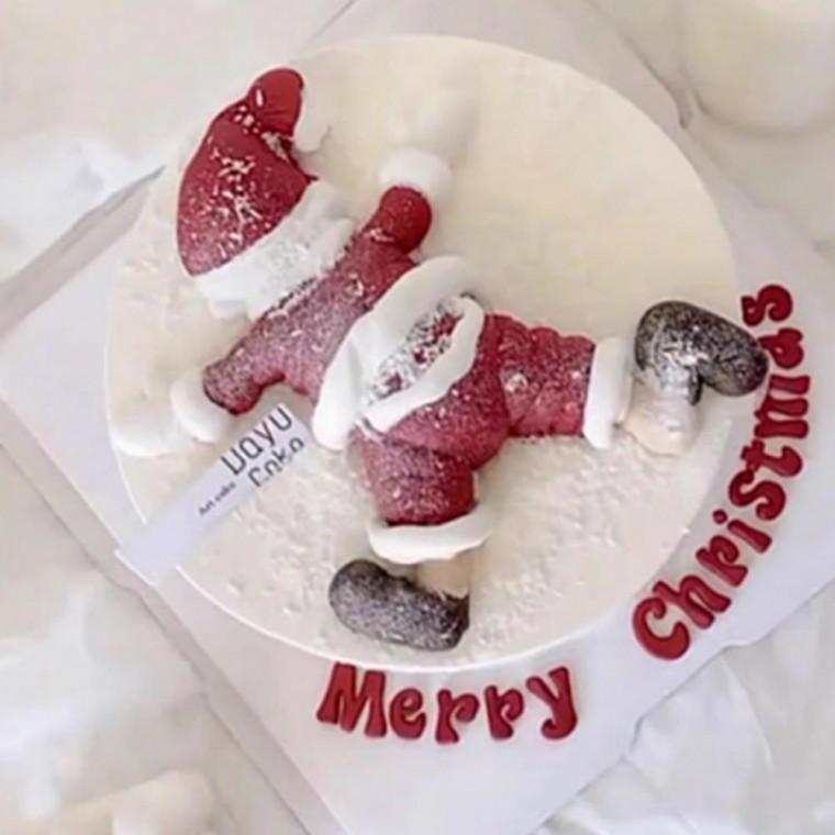 데코픽 크리스마스 꾸미기 장식 누워있는 소품 산타 엎어진 토퍼 홈파티