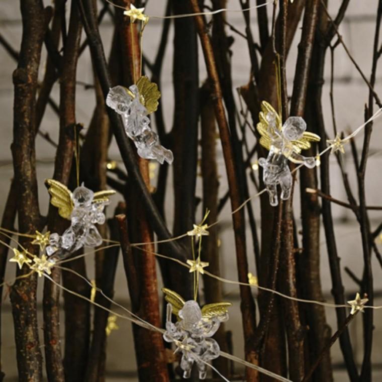투명 프리즘 아크릴 눈꽃 고드름 크리스마스 트리 묶음 천사 장식 오너먼트