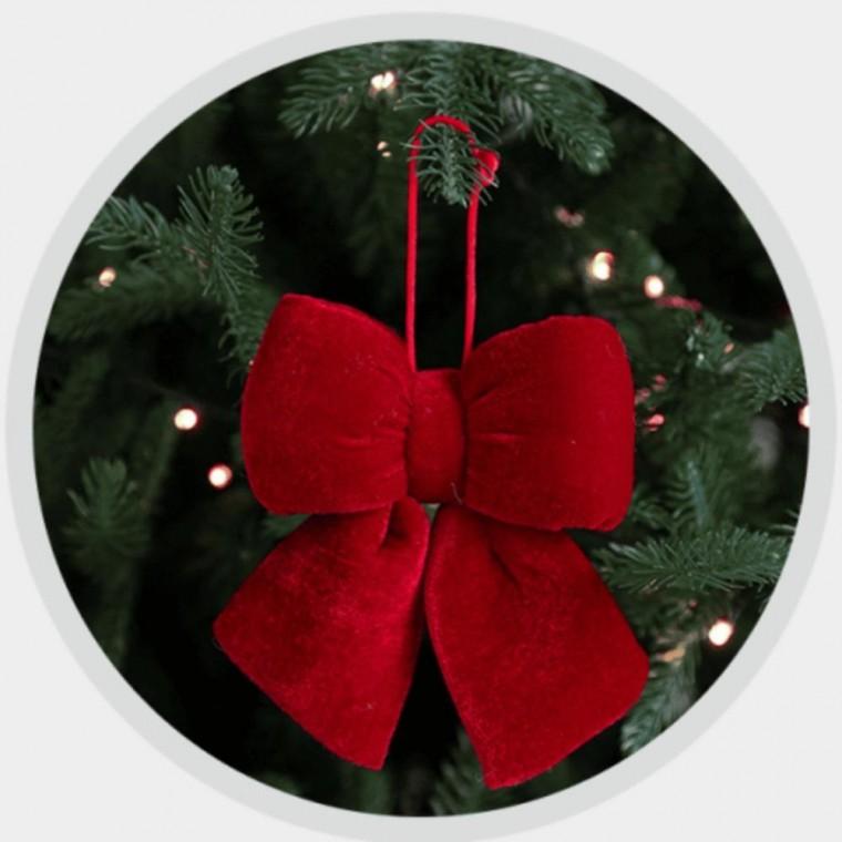 장식 리본 꾸미기 소품 오너먼트 레드 통통 트리 걸이 벨벳 크리스마스