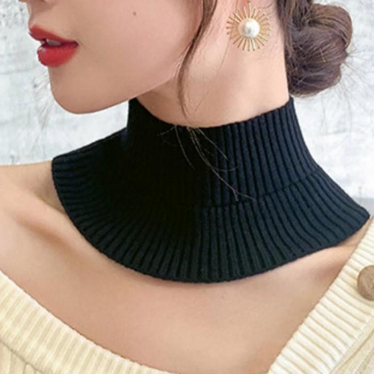 목폴라 목토시(블랙) 페이크 넥워머 골지 목도리 니트 겨울 골지