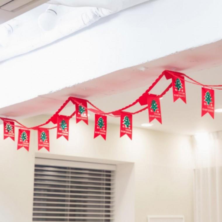 펠트 크리스마스 천정입체 가랜드 천정 홈인테리어 파티 입체 크리스마스