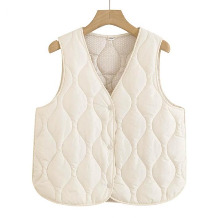 조끼 누빔 브이넥 여성용 가을 아이템 심플 퀼팅조끼 퀼팅
