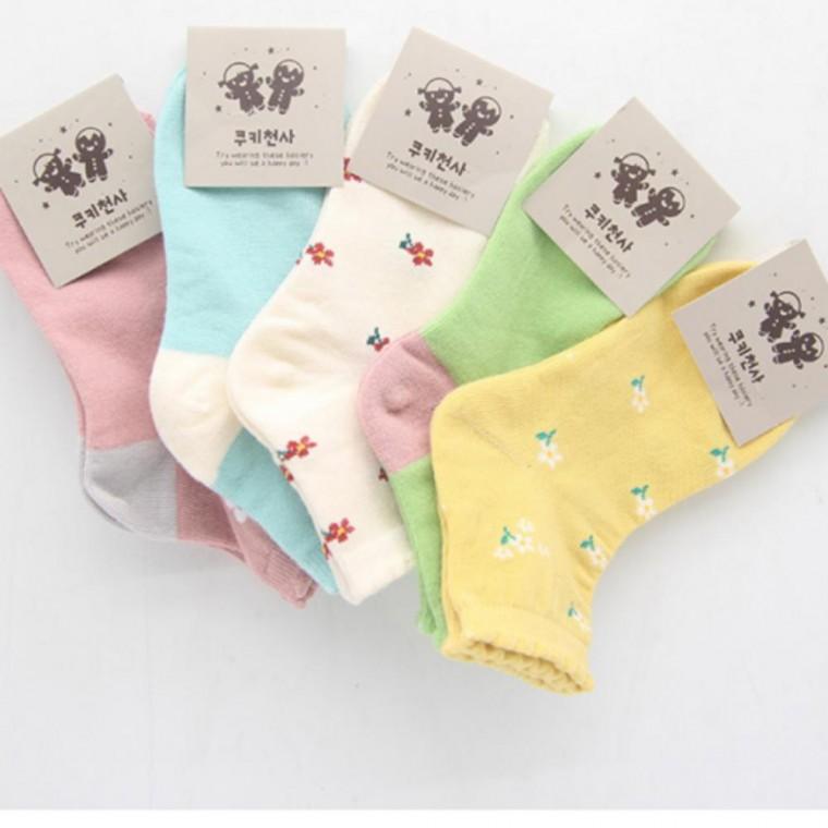 9-10세 양말선물 발목주름 아동양말세트 5켤레 국산양말 학생양말 중목양말 데일리양말 여아 초등학생