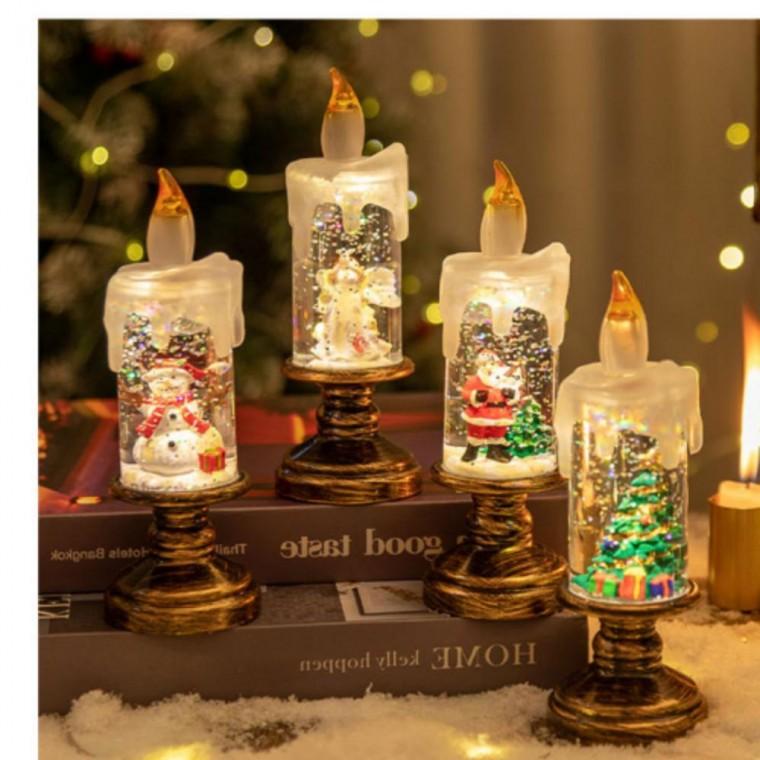 미니 램프 크리스마스 인테리어 스노우 조명 스노우램프 LED 촛불
