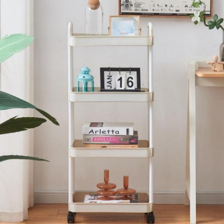 홈 오픈라운지 트롤리 카트함 이동형선반 바스켓 이동 수납장