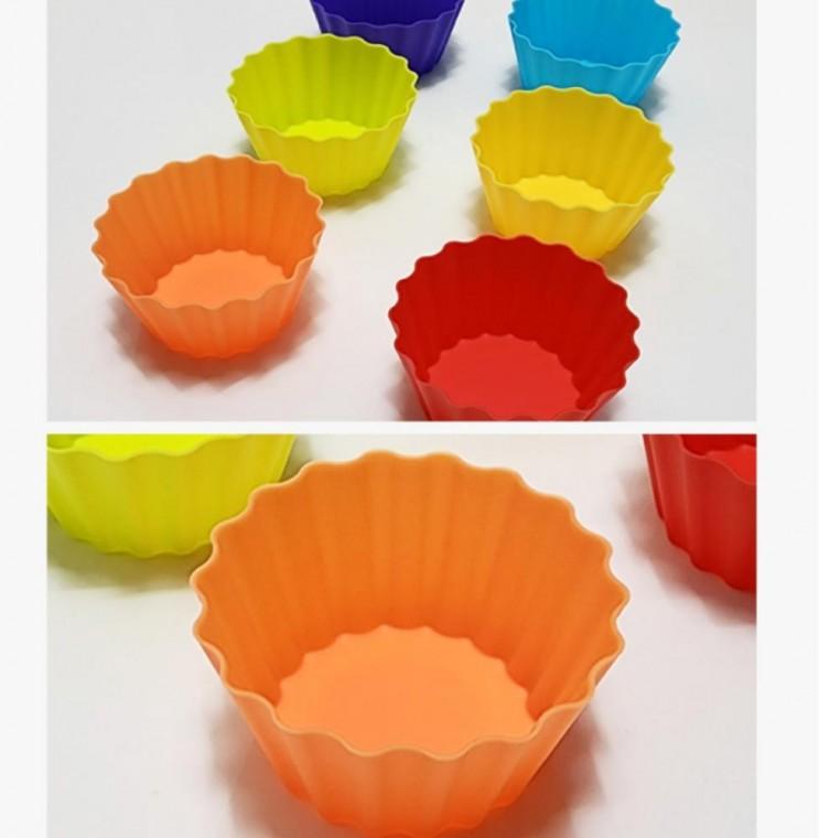 레오 머핀몰드6p 실리콘 빵틀 파티션 그릇 도구 실리콘 몰드 반찬
