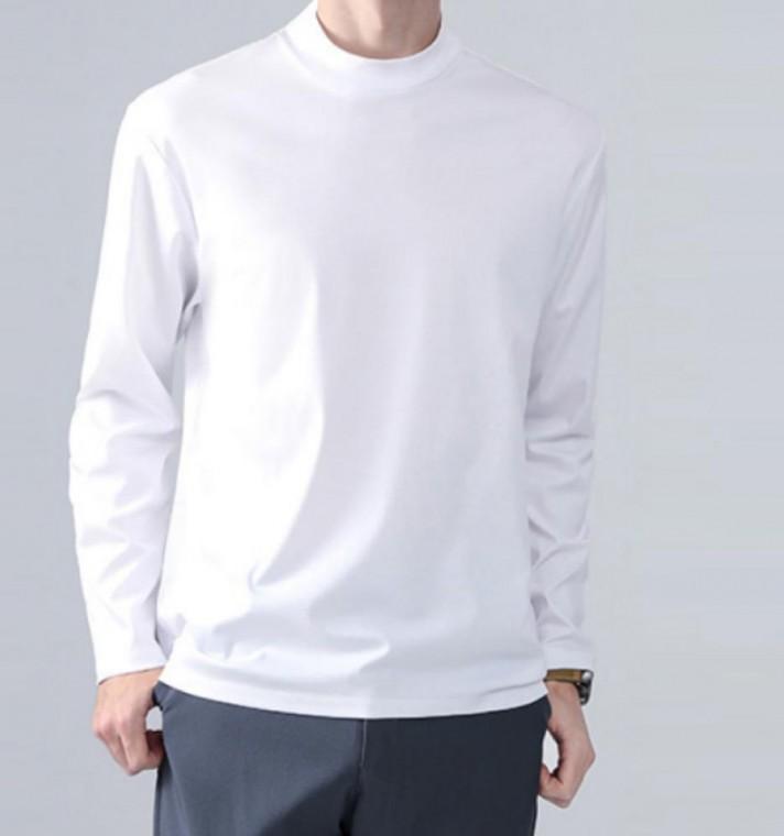 반폴라 면티셔츠 얇은 겨울 가을 무지 레이어드티 기본 반목티 남자