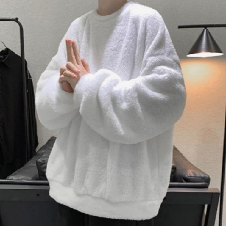 티셔츠 밍크 오버핏 후리스 편안한티셔츠 남녀공용 맨투맨 부드러운 맨투맨