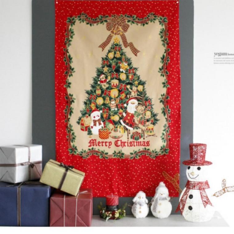 패브릭 크리스마스 장식 포스터 벽면 성탄절 포스터 가리개 성탄절 벽면