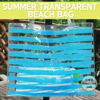 써머 투명 비치백 /스트라이프 [BG020