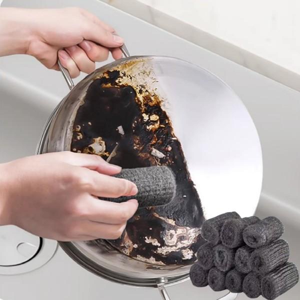 (12개입) 스텐 냄비 필수품 녹제거 울 스틸 수세미 철수세미 탄냄비 설겆이용