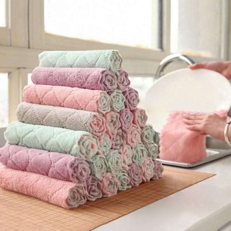 (5개입) 요술행주극세사 다용도 벨벳행주 매직타올 만능타올 주방 행주 타월