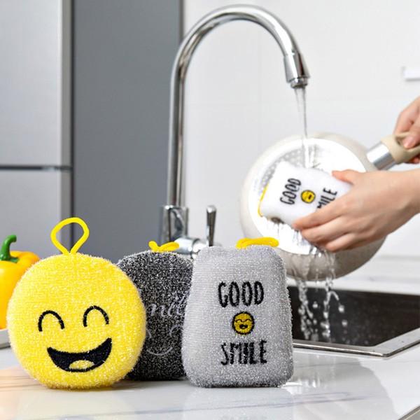 스마일 스펀지 수세미 아크릴 A타입 B타입 화장실 욕실 싱크대 청소 4종세트