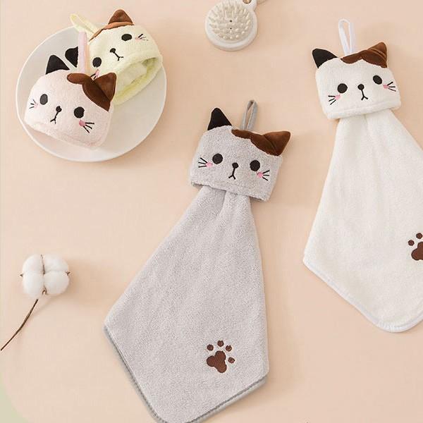 야옹이 주방 고리형 캐릭터 핸드타월 타올 키친행주 수건