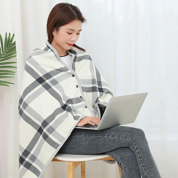 (개별 지퍼백)중형/대형 똑딱이 극세사 무릎담요 겨울 체크 망토 무릎 담요 블랭킷 캠핑 차박 학교 학생 사