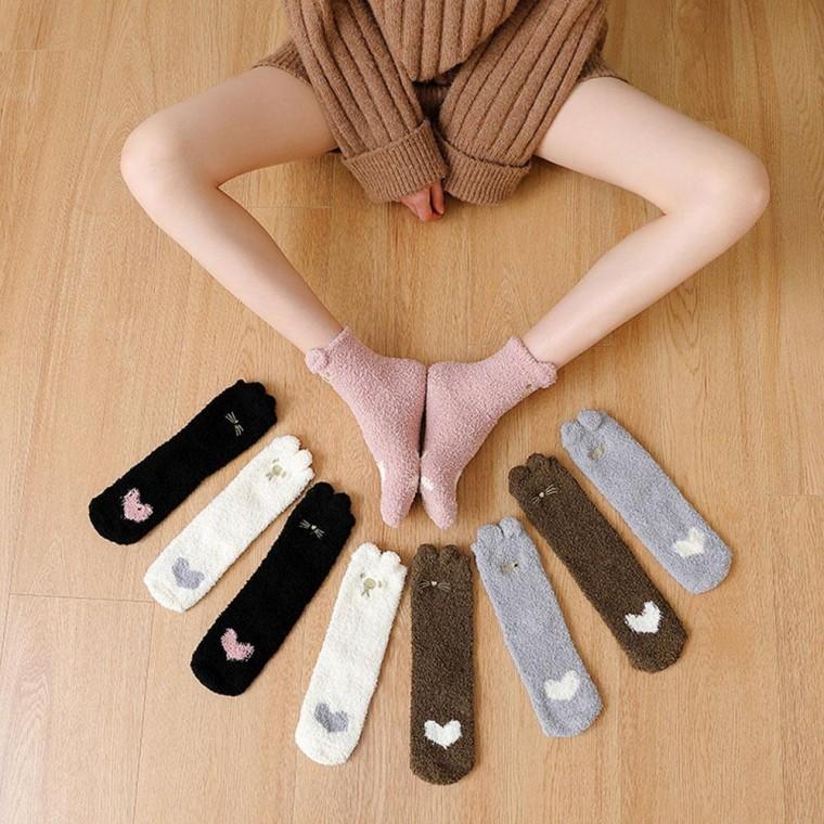 강아지 수면양말 극세사 보온 후리스 긴목 양말