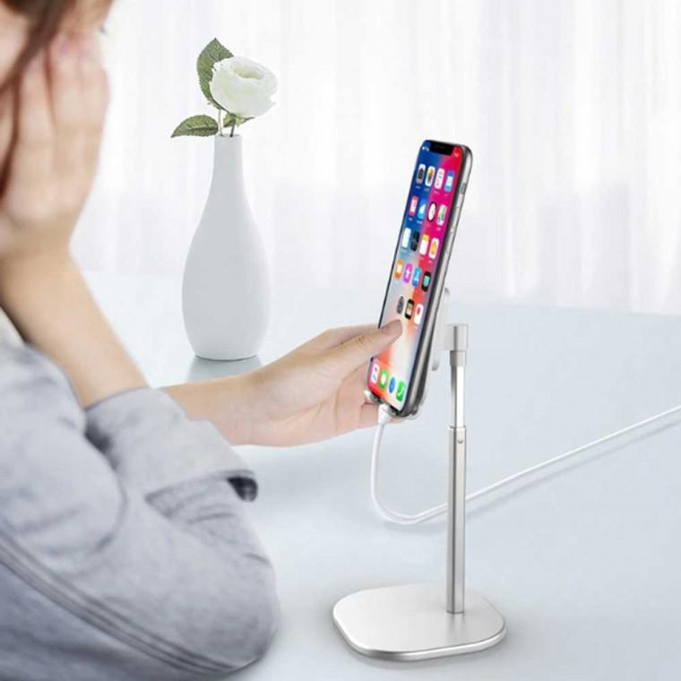 핸드폰 거치대 높이조절 휴대용 테블릿 탁상형 받침대