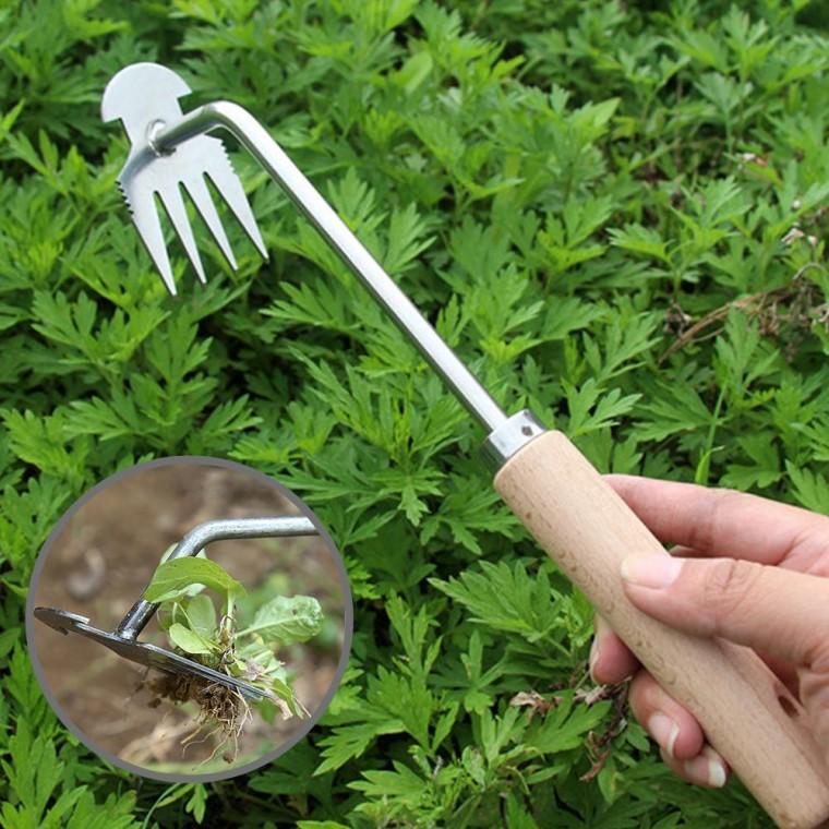 잡초제거호미 풀뽑는 4발 호미 괭이 제초기