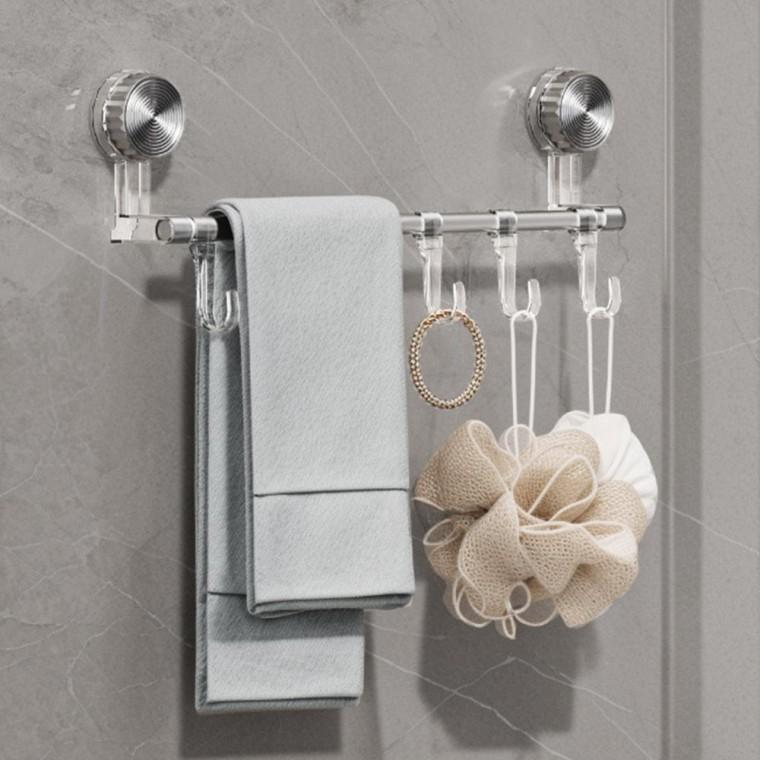 흡착식 화장실 수건걸이 무타공 욕실 벽행거