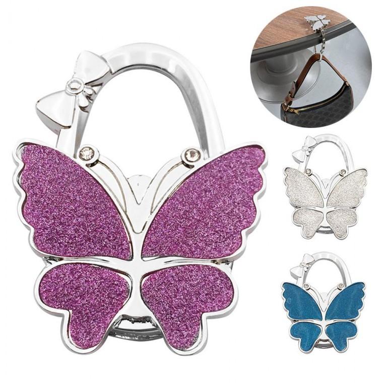 나비 디자인 휴대용 크리스탈 가방홀더