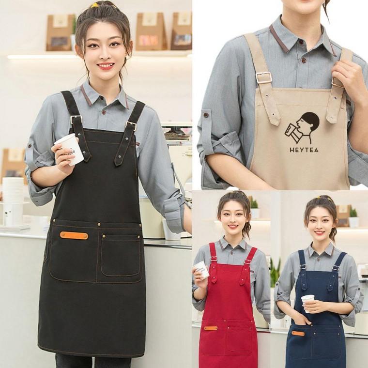 방수 캔버스앞치마 편한 H형 주방 공방 앞치마 인쇄가능