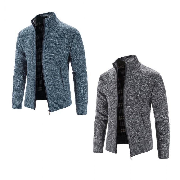 클래식 겨울용 남성 니트 집업 가디건