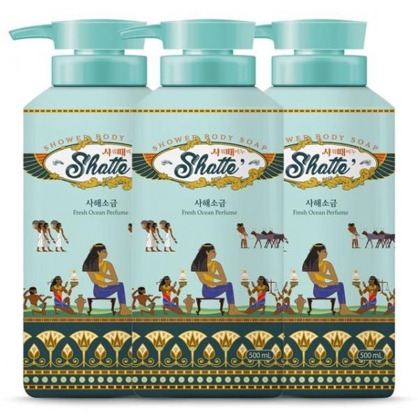 무궁화 샤워때비누 사해소금 바디솝 500ml X 3개