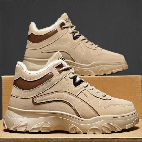 남성 통굽워커 기모 키높이 겨울신발 방한 운동화 2색