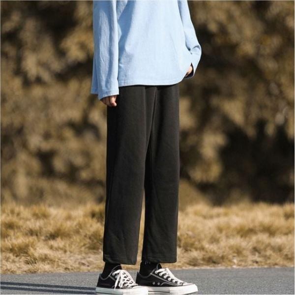 남성 일자핏 트레이닝팬츠 밴딩 추리닝바지 간절기 2색